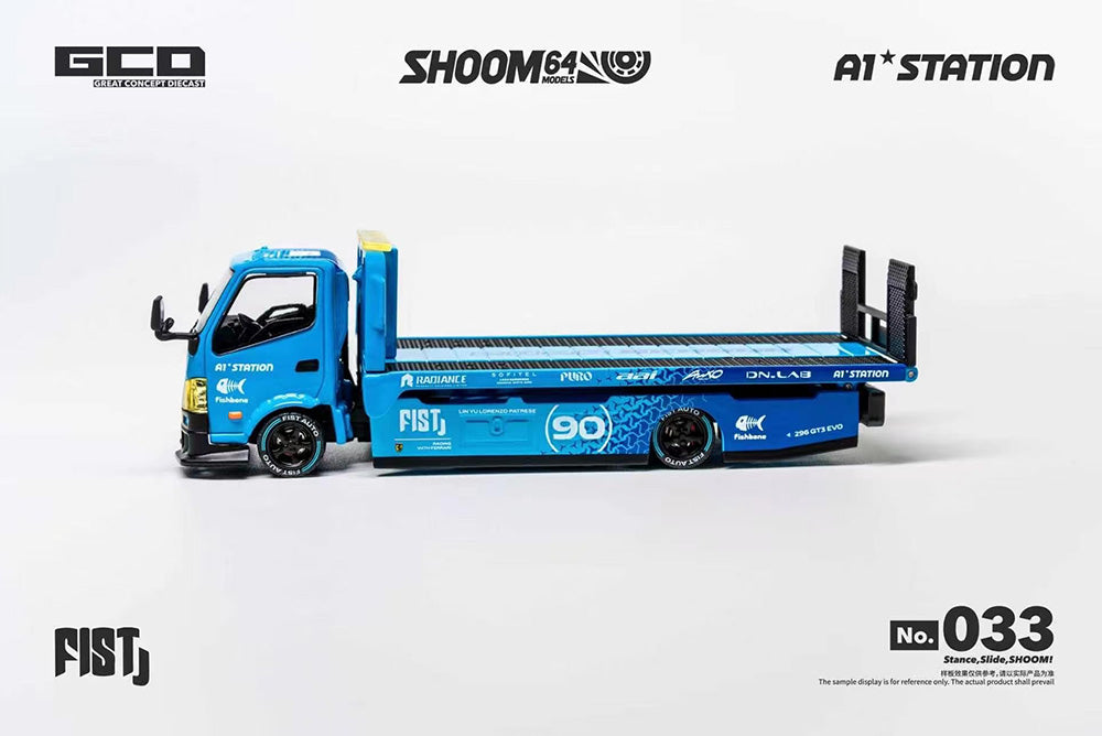 Pre Order 1/64 GCD FIST TEAM LB-TRUCKS Mitsubishi Fuso Super Great Transport x Hino300 Drop-Bed Carrier Diecast Model