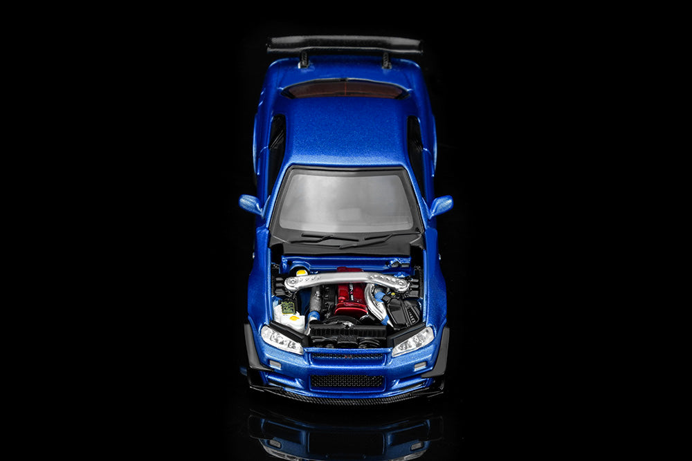 Pre Order 1/64 Motorhelix Nissan Skyline GT-R R34 Customized w/ GT Aero Kit JDM Diecast Model