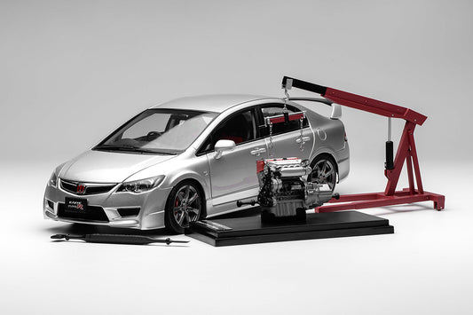 1/18 Motorhelix Honda Civic Type-R FD2 2007 Facelift Black Silver Purple JDM Diecast Full Open