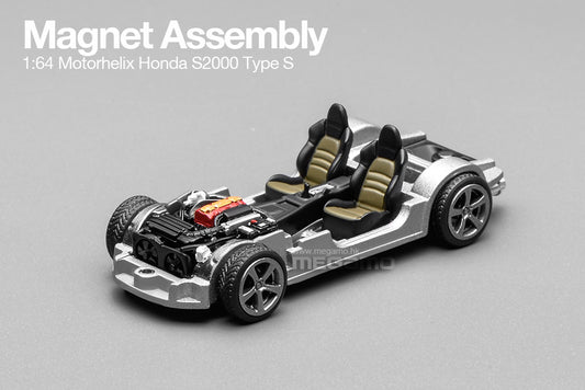 1/64 Motorhelix Honda S2000 AP2 Type-S Magnet Assembly Diecast Model Red Grey