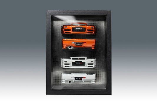 1/18 Motorhelix Diecast Bumper Display Frame GTR R34 Nismo White Orange Dark Green Gun Grey