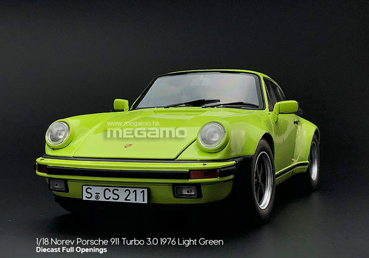 1/18 Norev Porsche 911 930 Turbo 3.0 1976 Light Green Diecast Full Openings