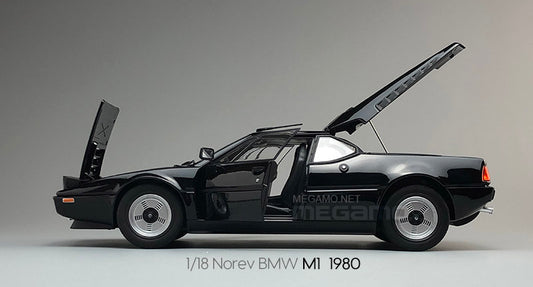 1/18 Norev BMW E26 M1 1980 Black Diecast Full Open Model