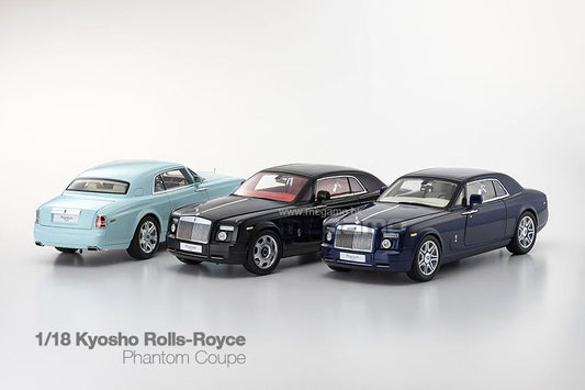 1/18 Kyosho Rolls Royce Phantom Coupe Black Blue Green Diecast Full Open Est Release in December-2024