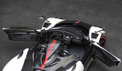 1/18 Almost Real AR+ Pagani Zonda Cinque Roadster 2009 White Diecast Full Open
