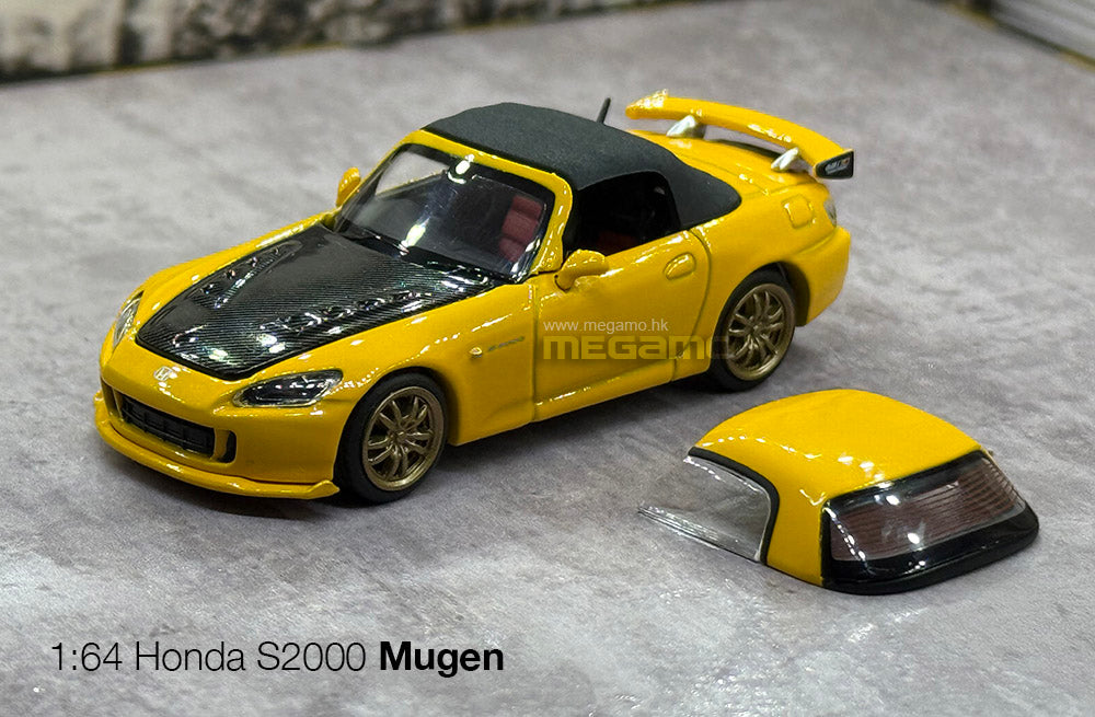 1/64 Motorhelix Honda AP2 S2000 Mugen Version Yellow Magnet Assembling Diecast Model
