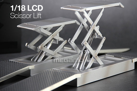 1/18 LCD Diecast Metal Scissor Lift Cross Lift Grey Silver