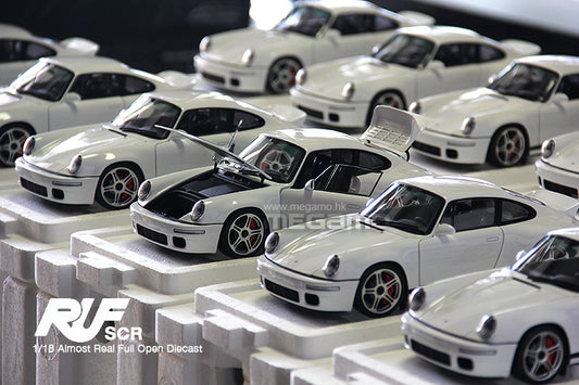 1/18 Almost Real RUF SCR Porsche 911 964 White Diecast Full Open Ltd 504 Pcs