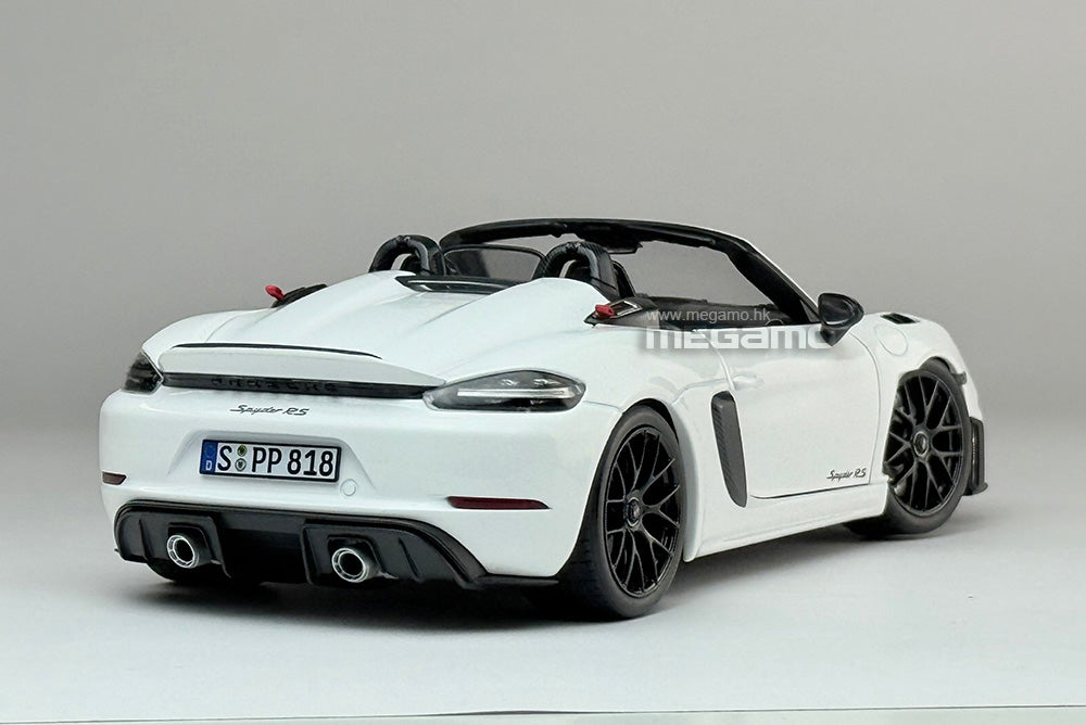 1/18 Norev Porsche 718 Spyder RS w/ Weissach Pack 2023 Forest Green White Diecast Full Openings