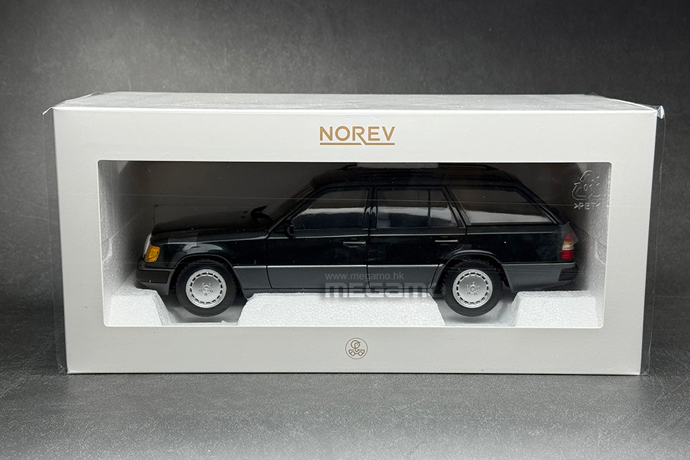 1/18 Norev Mercedes-Benz 300 DT S124 Touring Wagon 1990 Blueblack Full Open Diecast