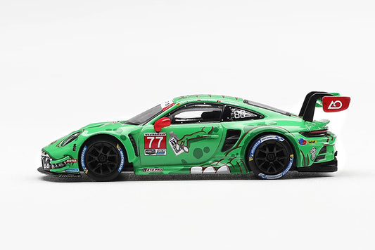 Pre Order 1/64 Mini GT 1218 Porsche 911 992 GT3 R #77 Green Dinasaur