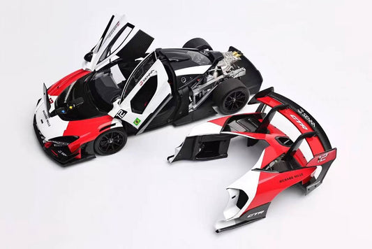 1/18 LCD McLaren Senna GTR Red White "Marlboro" Openable Diecast Model