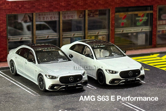 1/64 Almost Real AR Box Mercedes AMG S63 E Performance 2023 Opalith White Silver Diecast Model