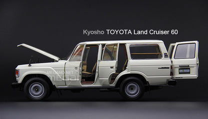 1:18 Kyosho Toyota Land Cruiser 60 LC60 Pickup Truck RHD Red Beige White Blue Diecast Full Open Model
