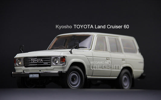 1:18 Kyosho Toyota Land Cruiser 60 LC60 RHD Beige White Blue Diecast Full Open Model
