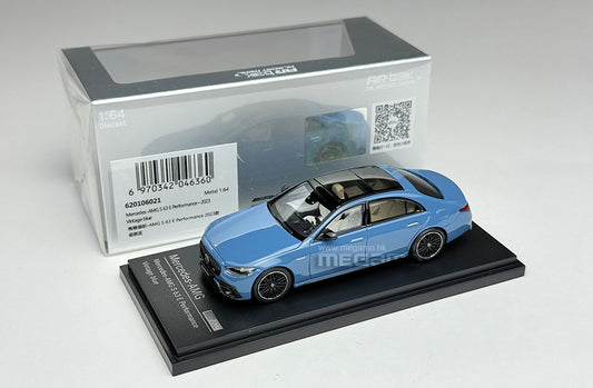 1/64 Almost Real AR Box Mercedes AMG S63 E Performance 2023 Vintage Blue Diecast Model Ltd 600 pcs
