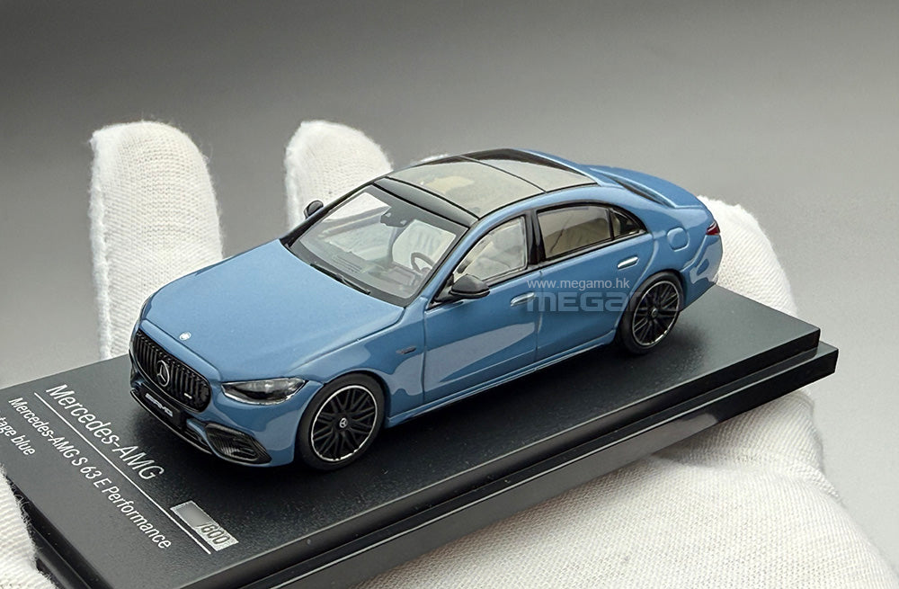 1/64 Almost Real AR Box Mercedes AMG S63 E Performance 2023 Vintage Blue Diecast Model Ltd 600 pcs