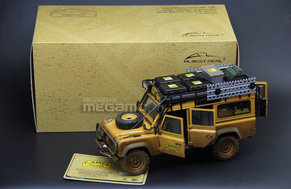 1/18 Almost Real Land Rover Defender 110 Camel Trophy Malaysia Sabah 1993 Dirt Version Full Open Diecast Model