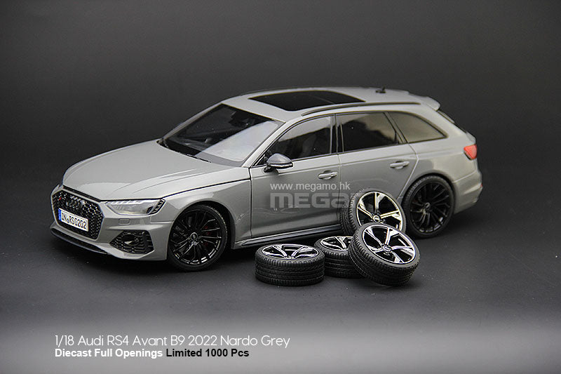 1/18 AUTOKOL Audi RS4 Avant B9 2022 Touring Sebring Black Nardo Grey Diecast Full Opening Kengfai
