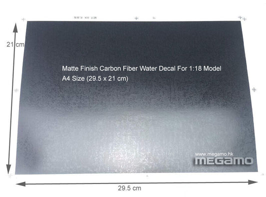Carbon Fiber Gloss Matte Water Decal For 1:18 A4 Size 29.5 x 21 Spare