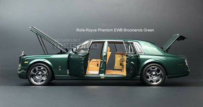 1/18 Kyosho Rolls Royce Phantom EWB Peninsula Hotel Green Freeby Beverage Case