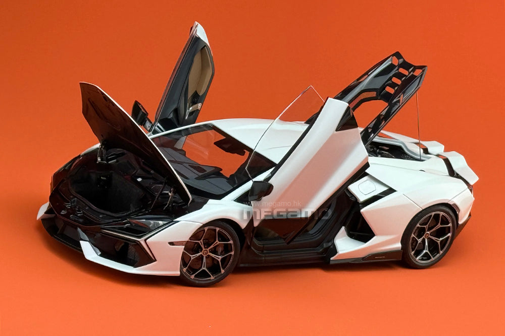 1/18 LCD Lamborghini Revuelto Orange Yellow White Diecast Full Open