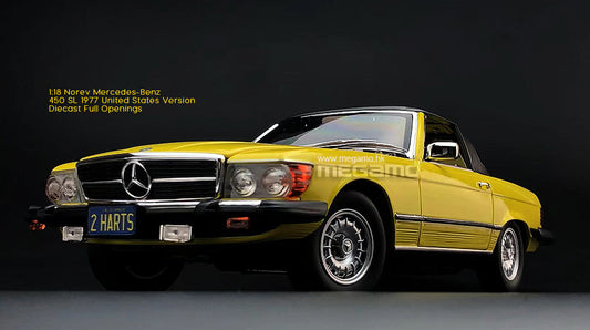 1/18 Norev Mercedes-Benz R107 350 450 SL 1986 1979 Red Yellow Cabrio Deicast full open model