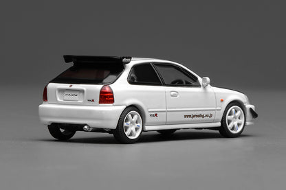 1/64 Motorhelix Honda Civic Type R EK9 J's Racing Livery White Openable Engine Cover Diecast Model