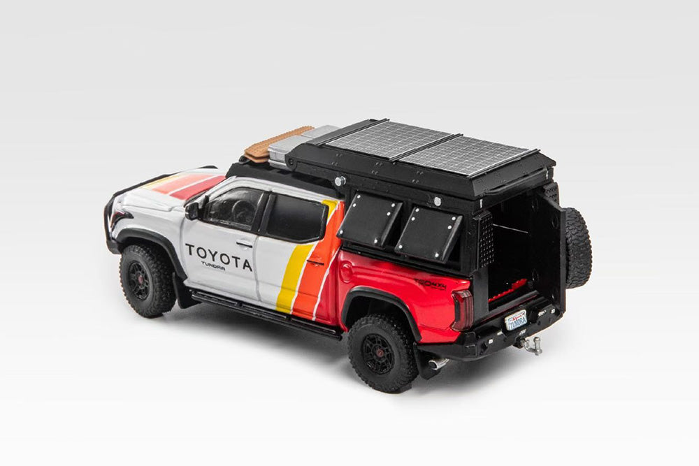 1/64 GCD Toyota Tundra Camping Set Black White Diecast Model