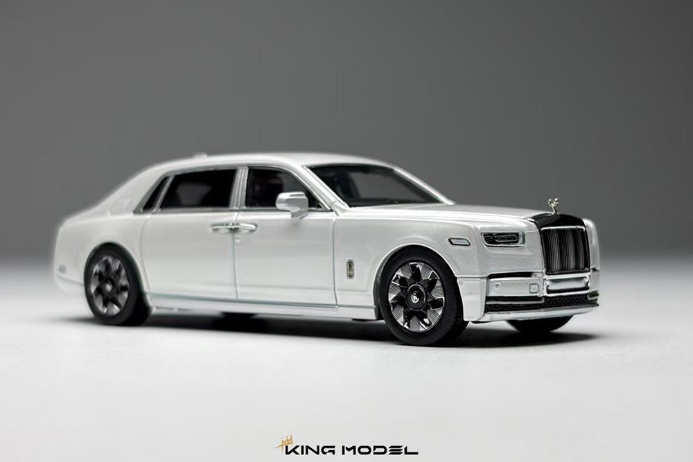 Pre Order 1/64 King Model Rolls Royce Phantom 8 Black White Diecast Model