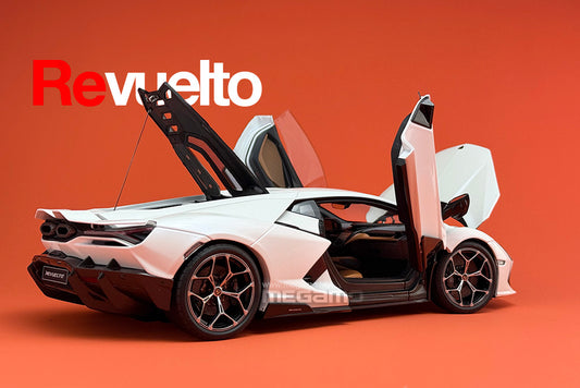 1/18 LCD Lamborghini Revuelto Orange Yellow White Diecast Full Open