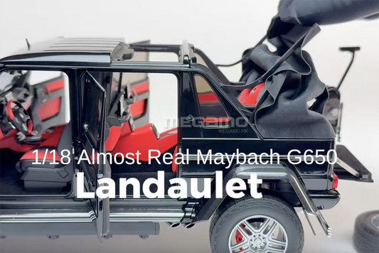 1/18 Almost Real Mercedes-Maybach G 650 Landaulet 2017 W463 Black Working Soft Top Diecast Full Open Model