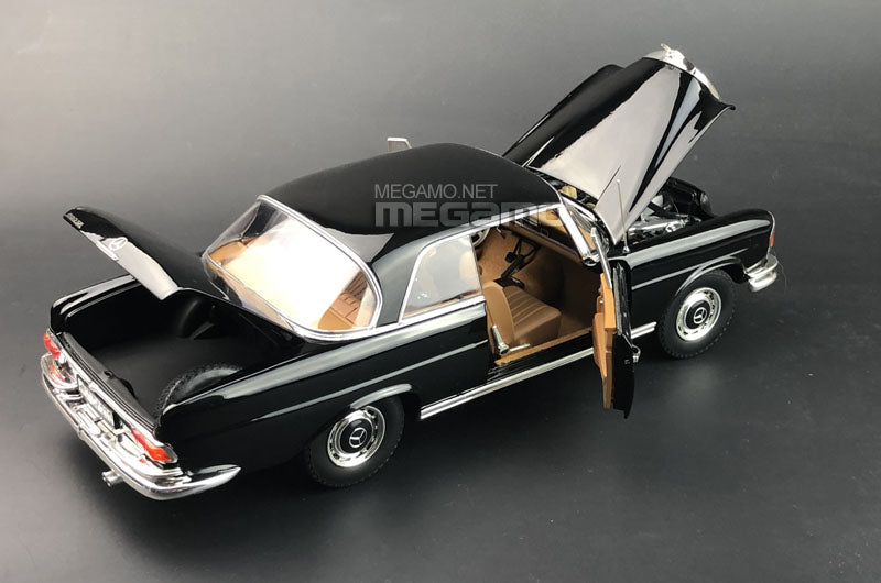 1/18 Norev Mercedes-Benz W111 280 SE Coupe 1969 Black Full Open Diecast