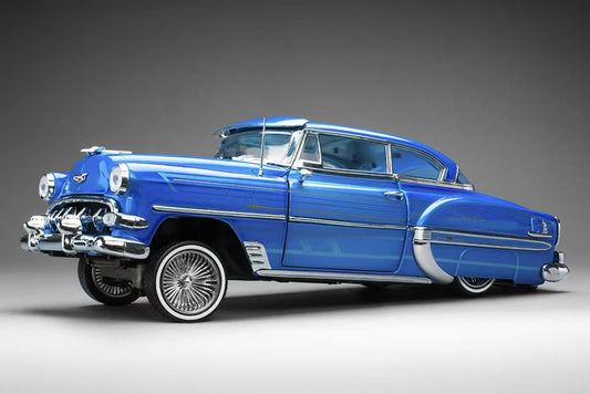 1/18 Sun Star 1954 Chevrolet Bel Air Lowrider Blue Red Full Open Diecast Model
