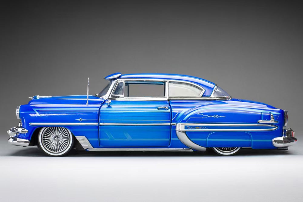1/18 Sun Star 1954 Chevrolet Bel Air Lowrider Blue Red Full Open Diecast Model