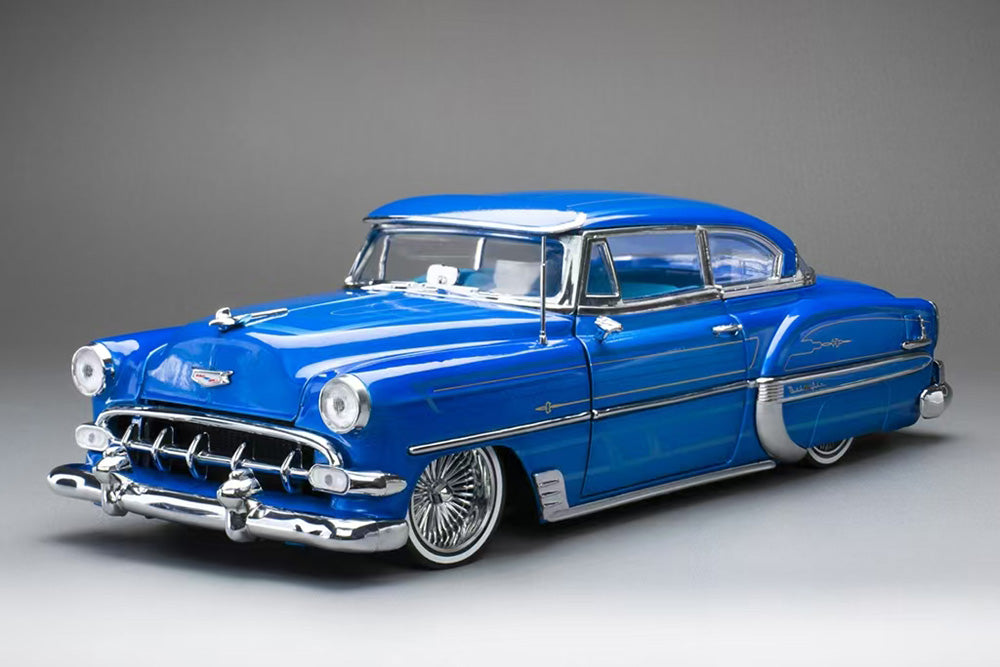 1/18 Sun Star 1954 Chevrolet Bel Air Lowrider Blue Red Full Open Diecast Model