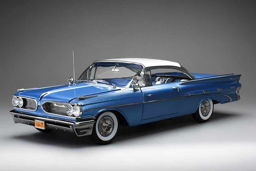 1/18 Sun Star 1959 Pontiac Bonneville Hard Top Blue Black Full Open Diecast Model