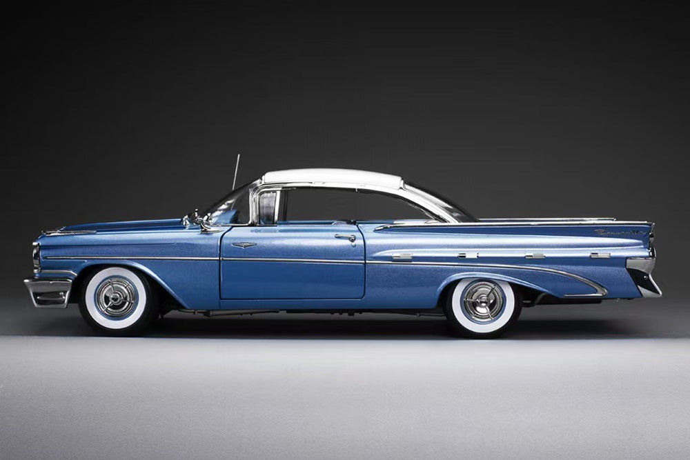 1/18 Sun Star 1959 Pontiac Bonneville Hard Top Blue Black Full Open Diecast Model