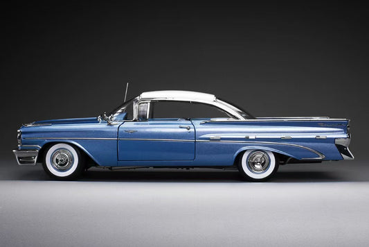 1/18 Sun Star 1959 Pontiac Bonneville Hard Top Blue Black Full Open Diecast Model