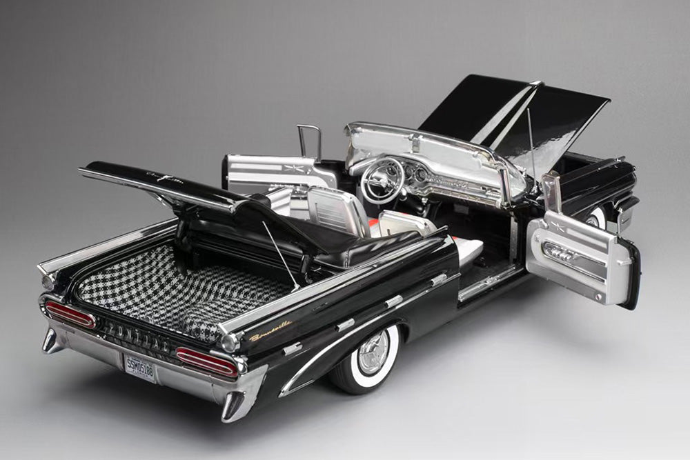 1/18 Sun Star 1959 Pontiac Bonneville Hard Top Blue Black Full Open Diecast Model