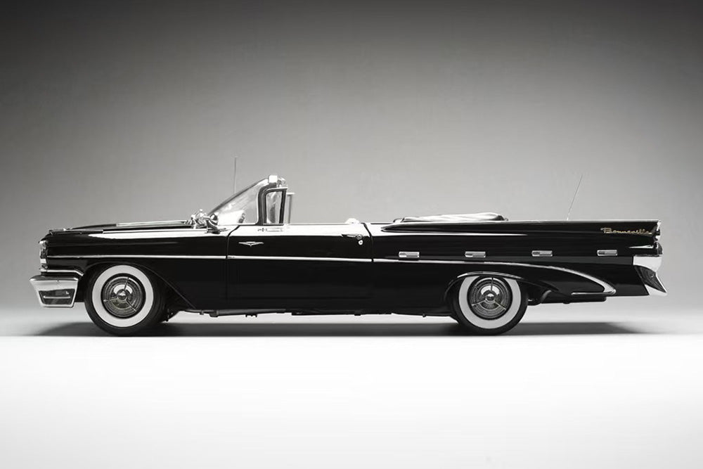 1/18 Sun Star 1959 Pontiac Bonneville Hard Top Blue Black Full Open Diecast Model
