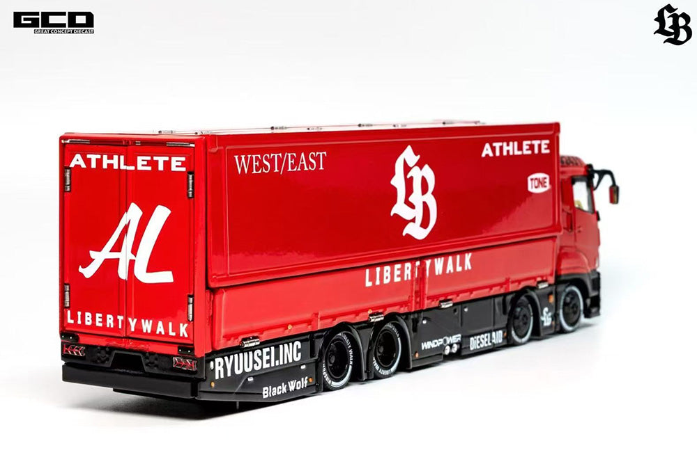 Pre Order 1/64 GCD LBWK x Mitsubishi Fuso Container Truck Red Livery JDM Diecast Model