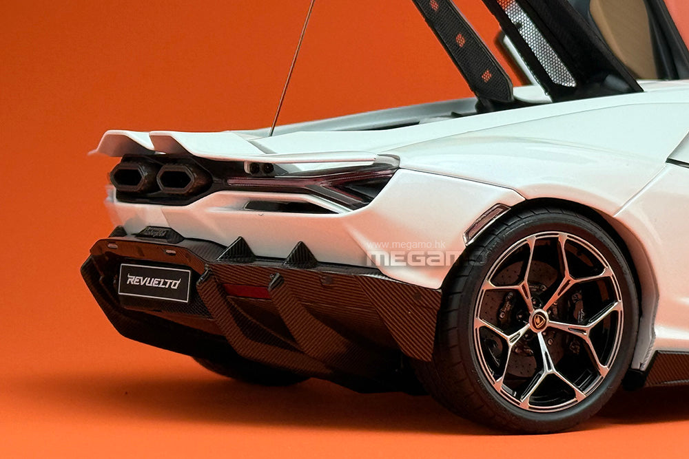 1/18 LCD Lamborghini Revuelto Orange Yellow White Diecast Full Open