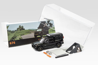1/64 GCD Toyota Tundra Camping Set Black White Diecast Model