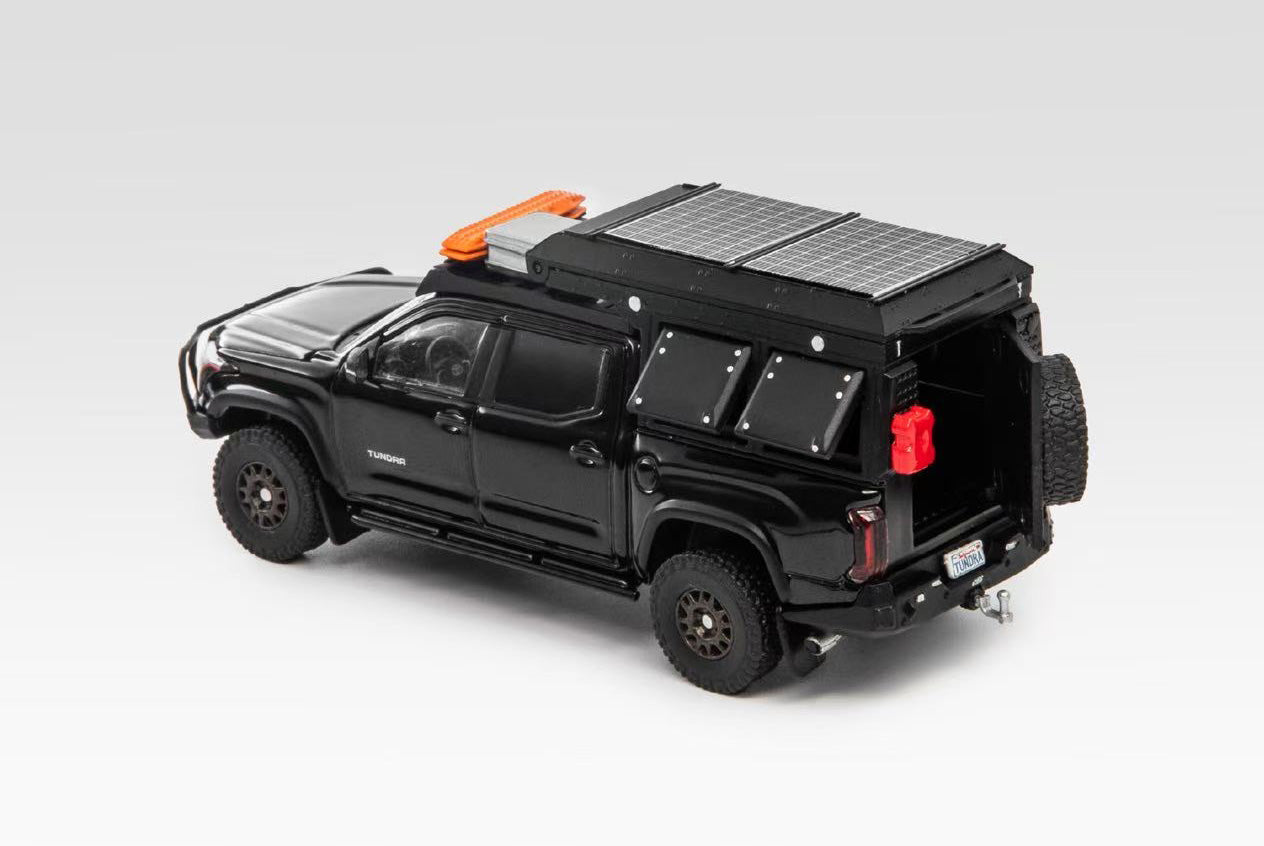 1/64 GCD Toyota Tundra Camping Set Black White Diecast Model