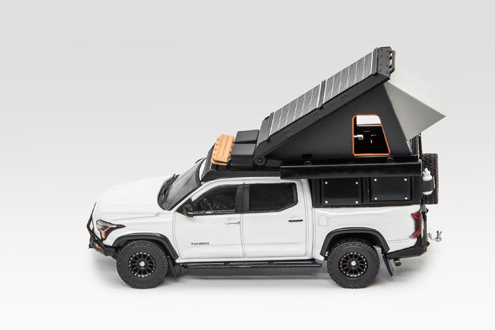 1/64 GCD Toyota Tundra Camping Set Black White Diecast Model