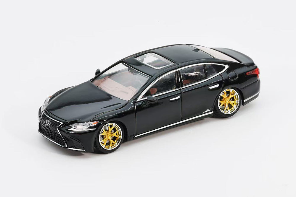 1/64 GCD x Enchery Lexus LS500 Hella Flush Black Diecast Model