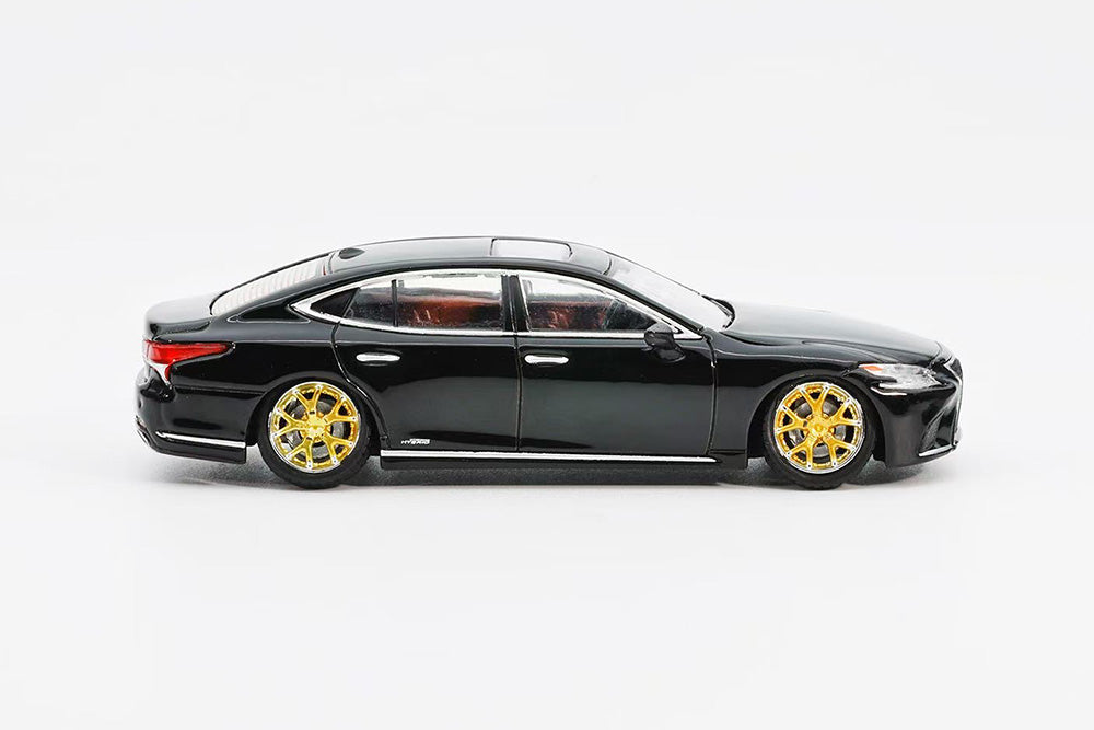 1/64 GCD x Enchery Lexus LS500 Hella Flush Black Diecast Model