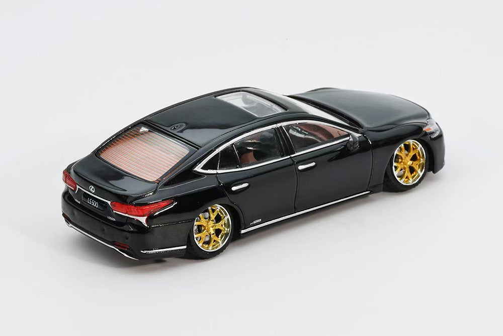 1/64 GCD x Enchery Lexus LS500 Hella Flush Black Diecast Model