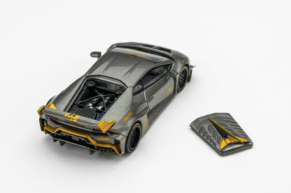 1/64 King Model KM Lamborghini LBWK Huracan Black Grey Diecast Model